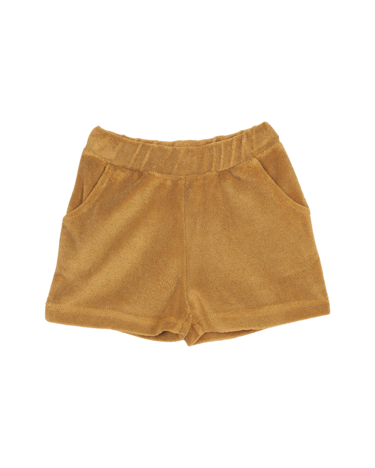 Short bébé en éponge bio caramel