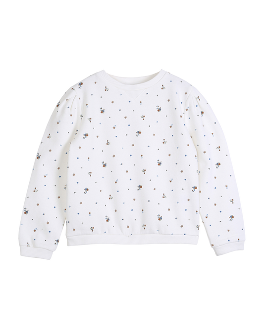 Sweat à fleurs écru