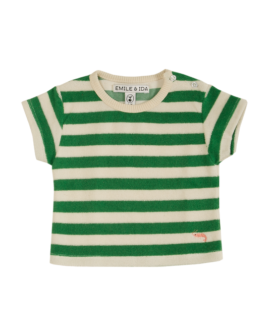 T-shirt éponge rayé vert