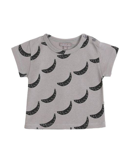 T-shirt coton bio bananes argile