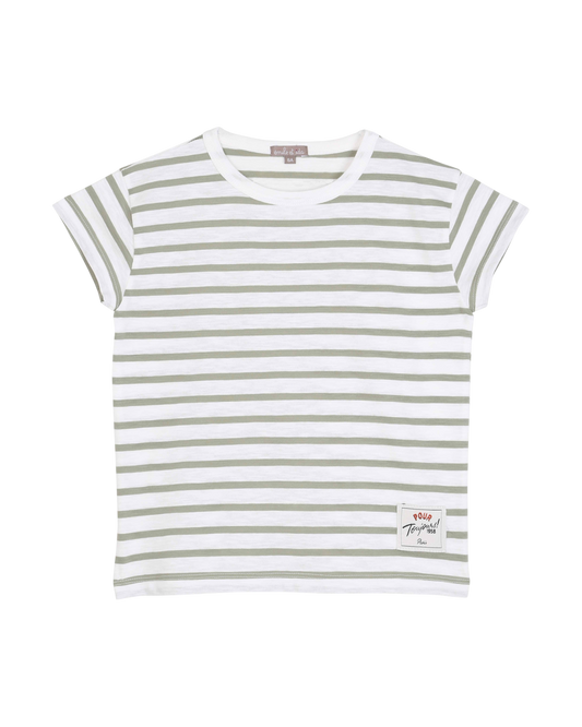 T-shirt rayé sauge