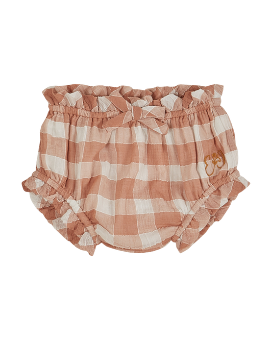 Bloomer crépon de coton vichy terracotta