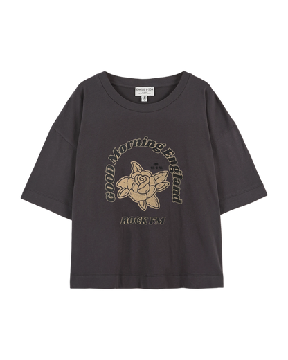 T-shirt Good Morning England coton bio charbon