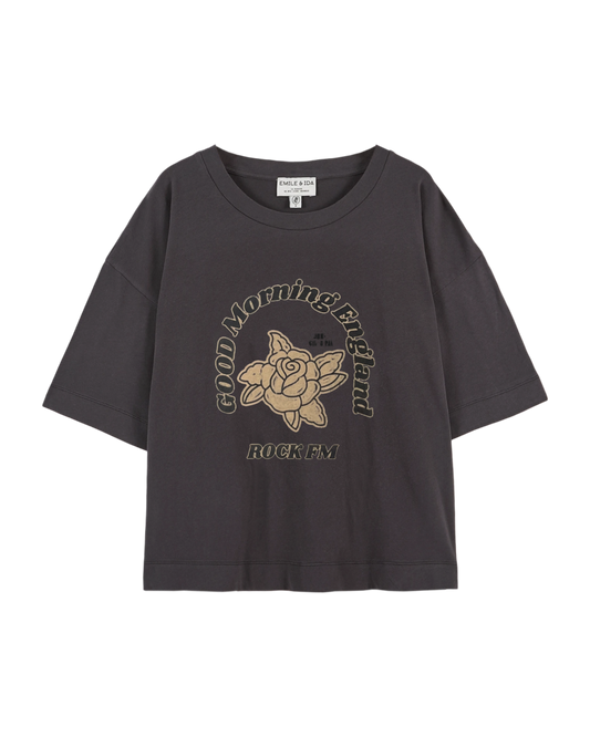 T-shirt Good Morning England coton bio charbon