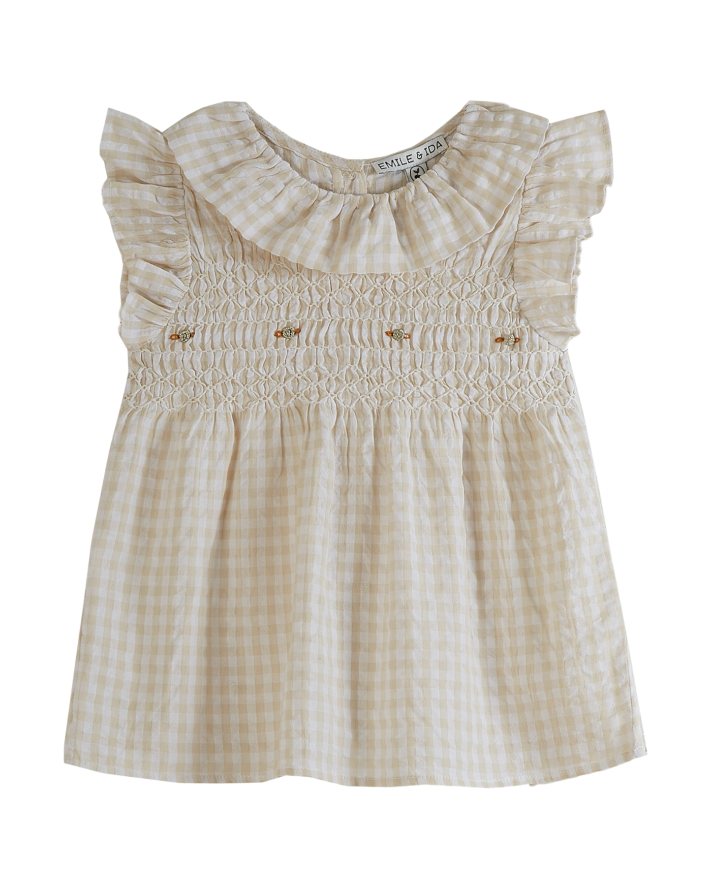 Blouse seersucker beige