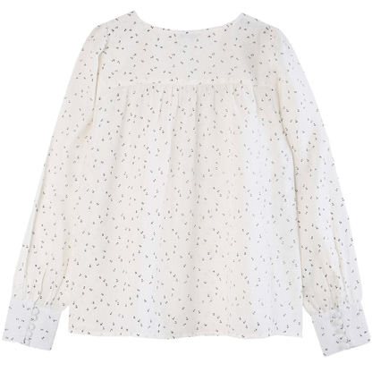 Blouse écru fleurettes