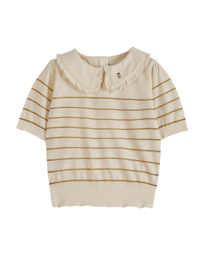 T-shirt coton bio rayé or