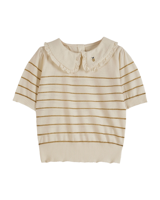 T-shirt coton bio rayé or