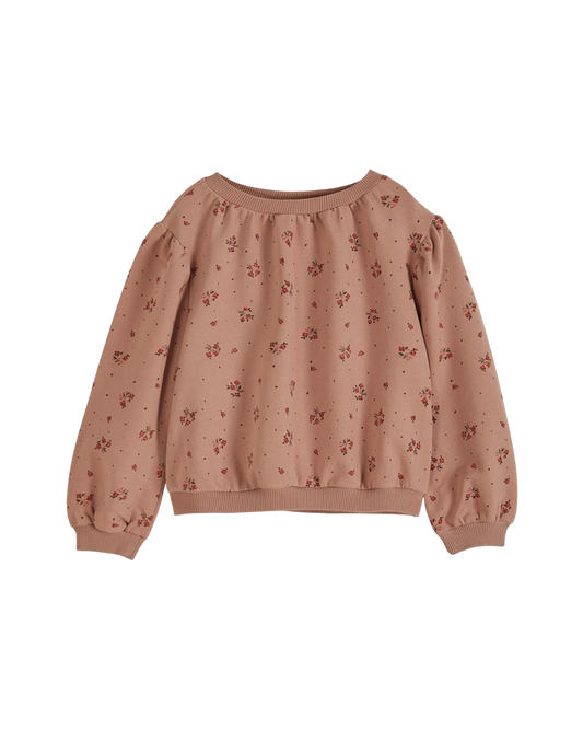 Sweat éponge à fleurs terracotta