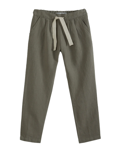 Pantalon lin et coton vert