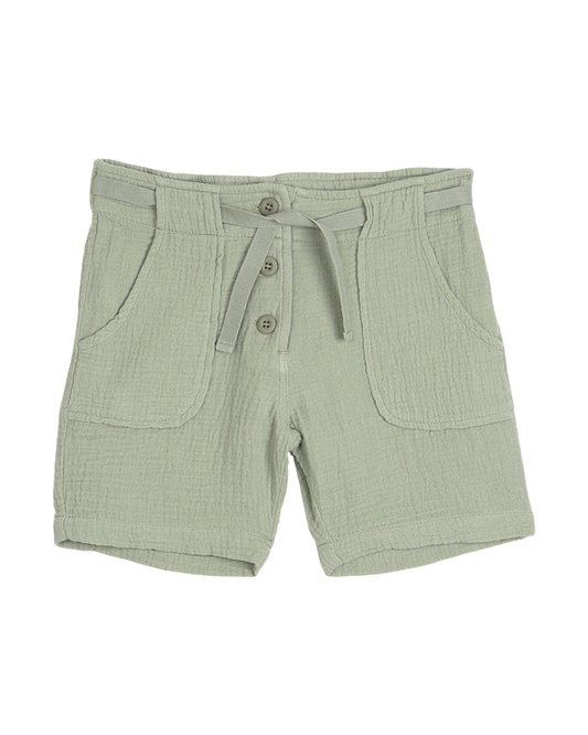 Bermuda gaze de coton kaki