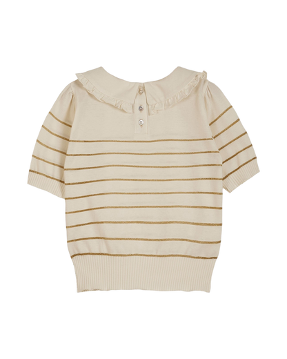 T-shirt coton bio rayé or