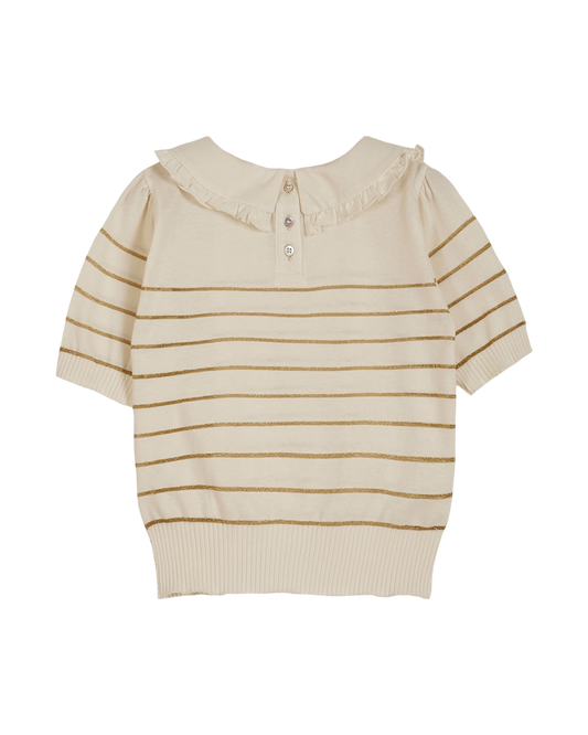 T-shirt coton bio rayé or