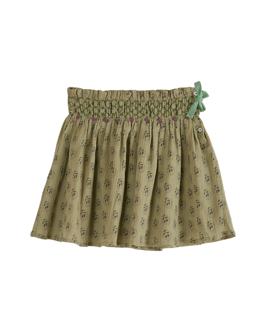 Jupe imprimée coton vert