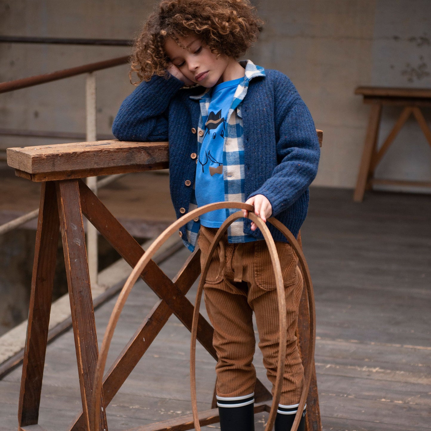 Pantalon velours à grosses côtes noix