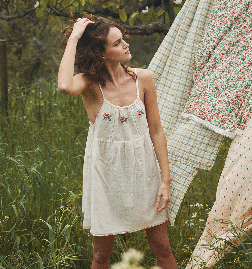 Robe voile de coton crème