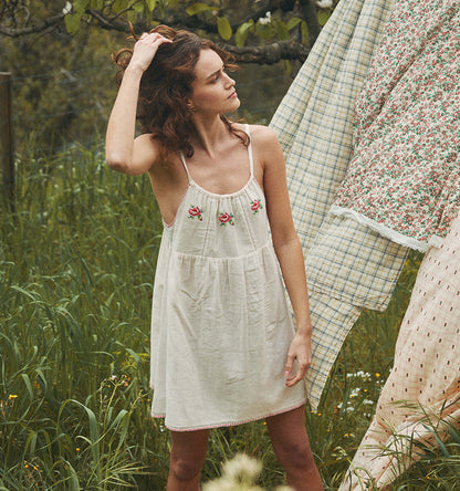 Robe voile de coton crème