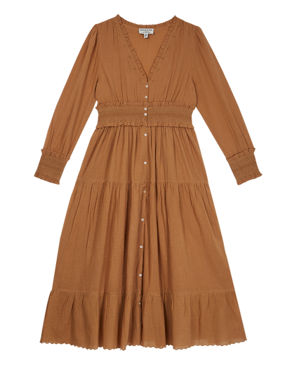 Robe longue coton noix