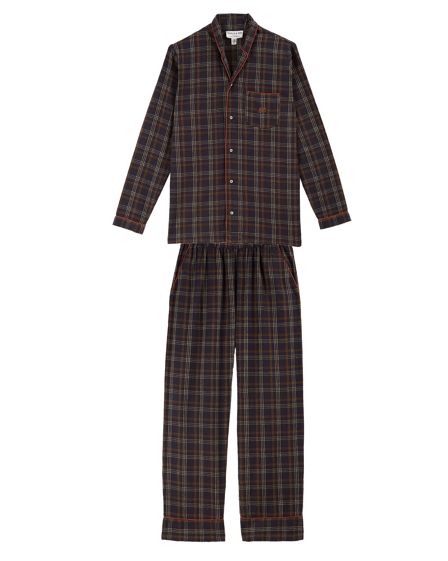 Pyjama femme carreaux gavin bitume