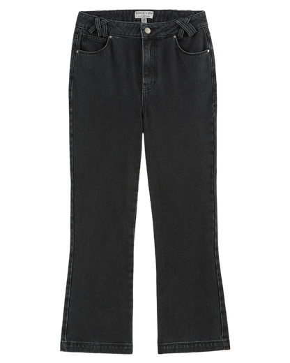 Pantalon flare en denim gris foncé