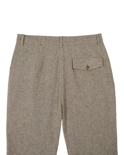 Pantalon carotte brun chiné