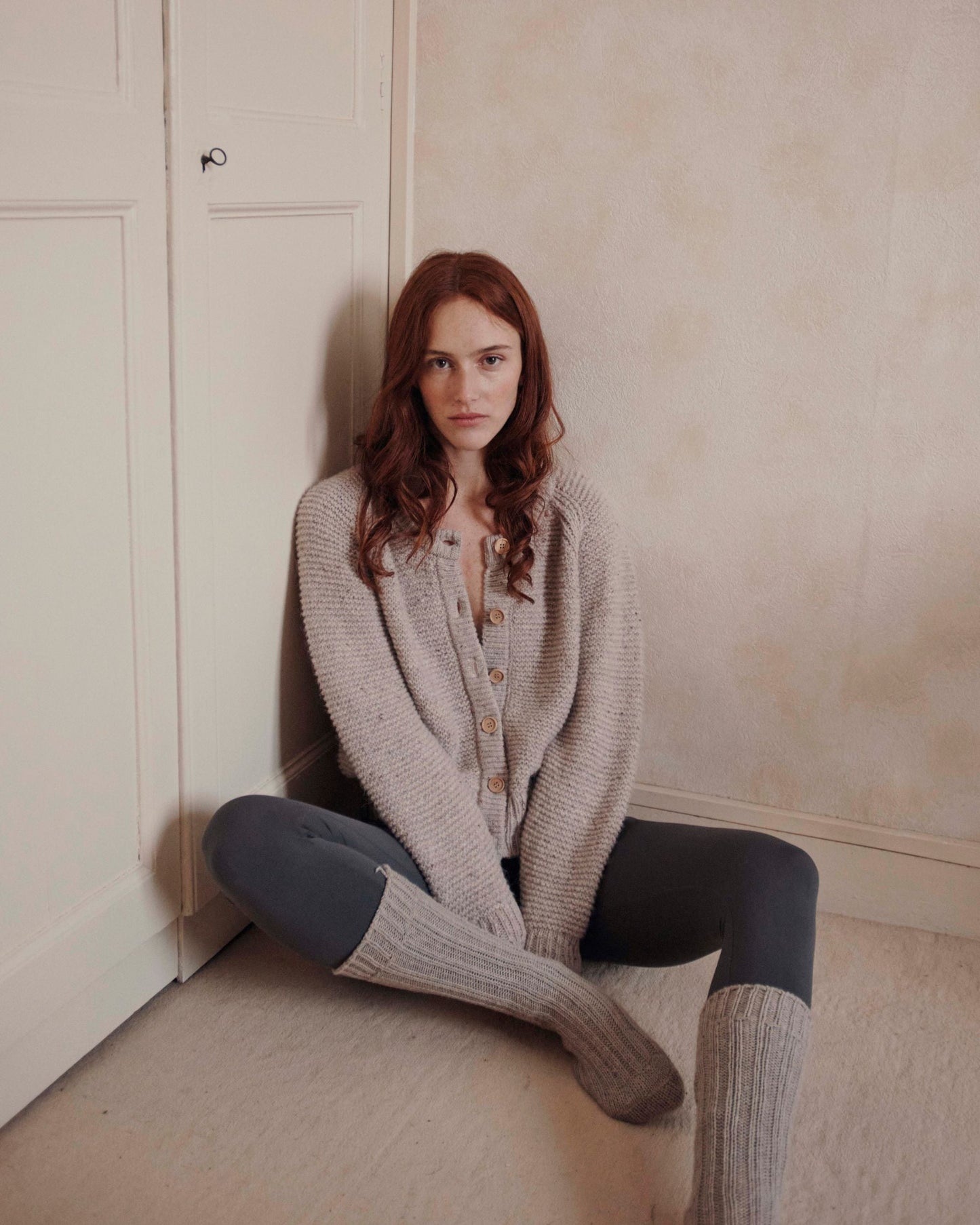 Cardigan en laine argile