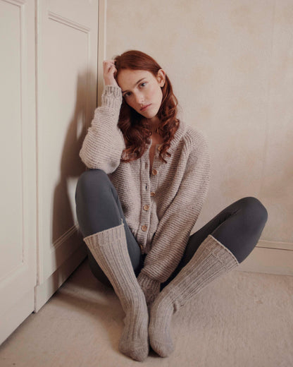 Cardigan en laine argile