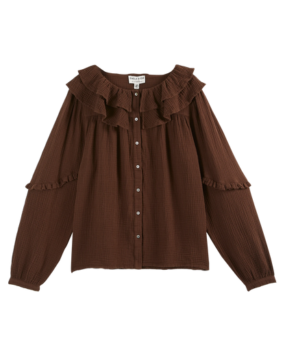 Blouse gaze de coton cacao