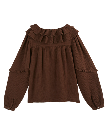 Blouse gaze de coton cacao