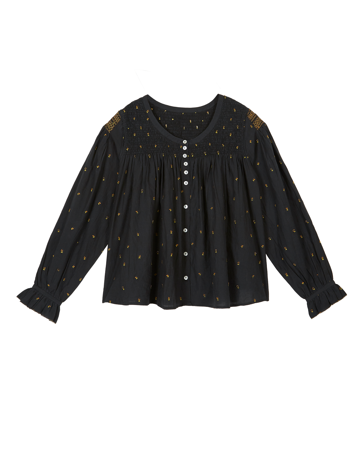Blouse brodée noire