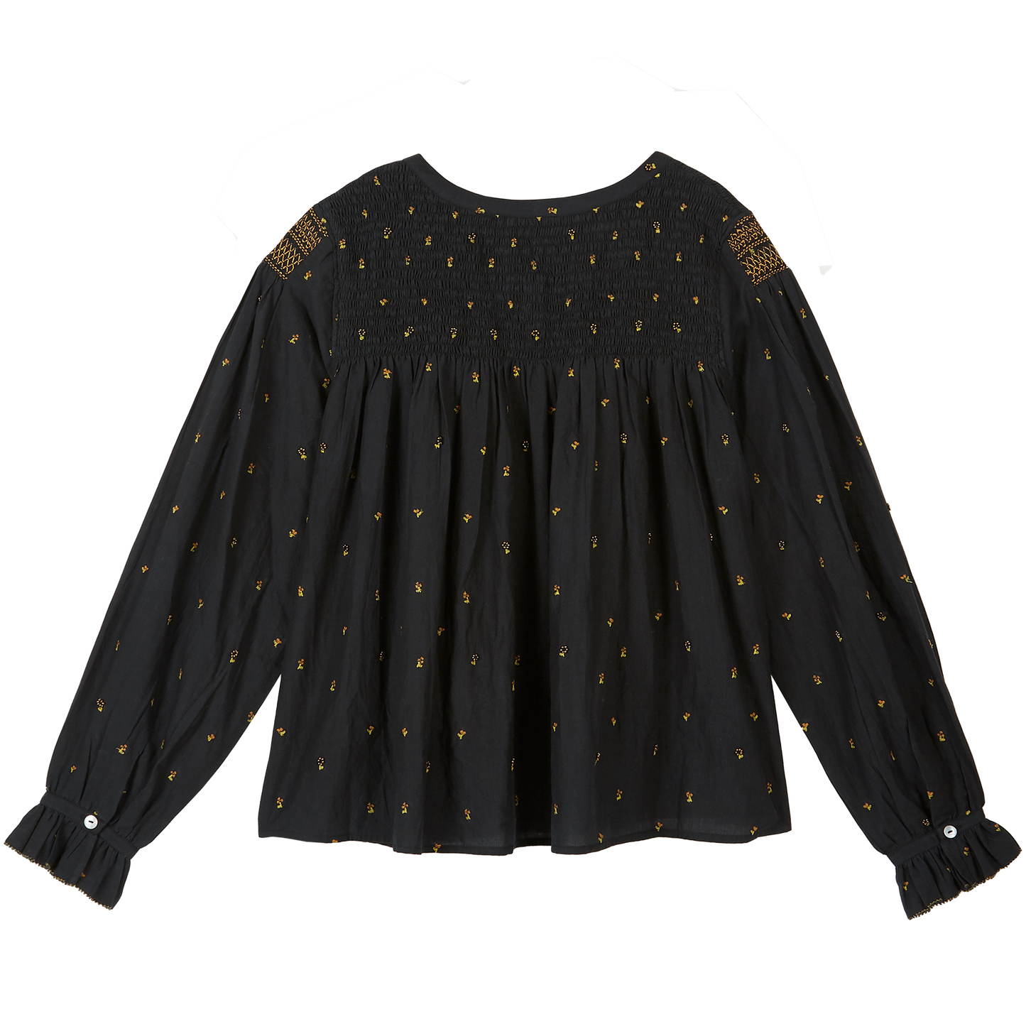 Blouse brodée noire