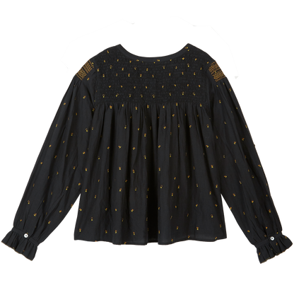 Blouse brodée noire