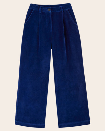 Pantalon - Velours bleu royal
