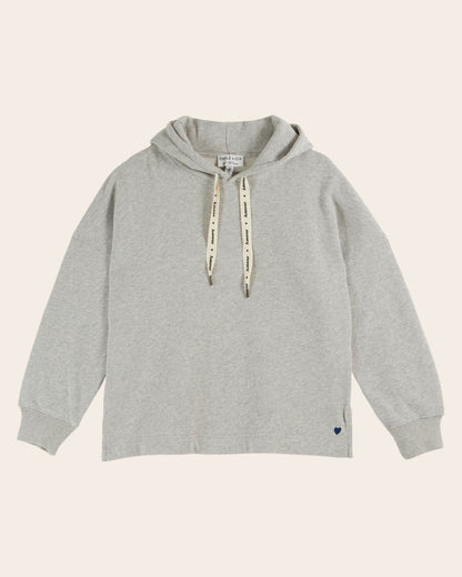 Sweat à capuche - Coton bio gris chiné