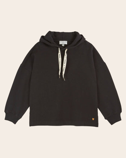 Sweat à capuche - Coton bio noir