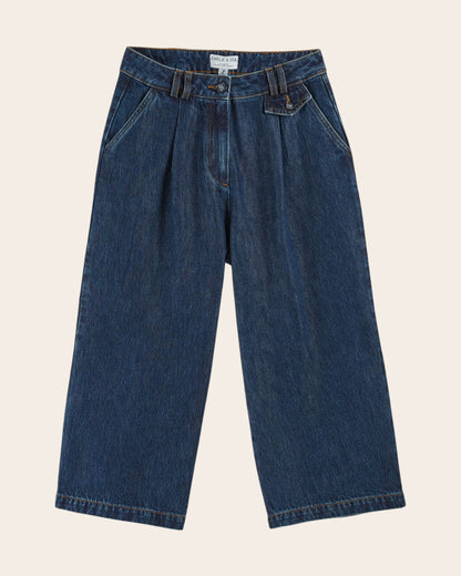 Pantalon - Midi 3/4 denim bleu