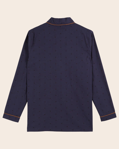 Pyjama femme - Coeurs brodés navy