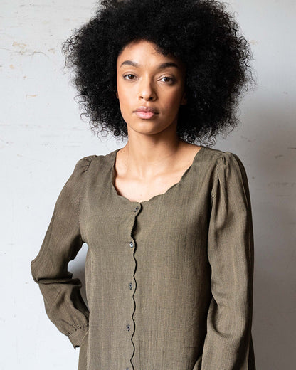 blouse femme en viscose pied de puce