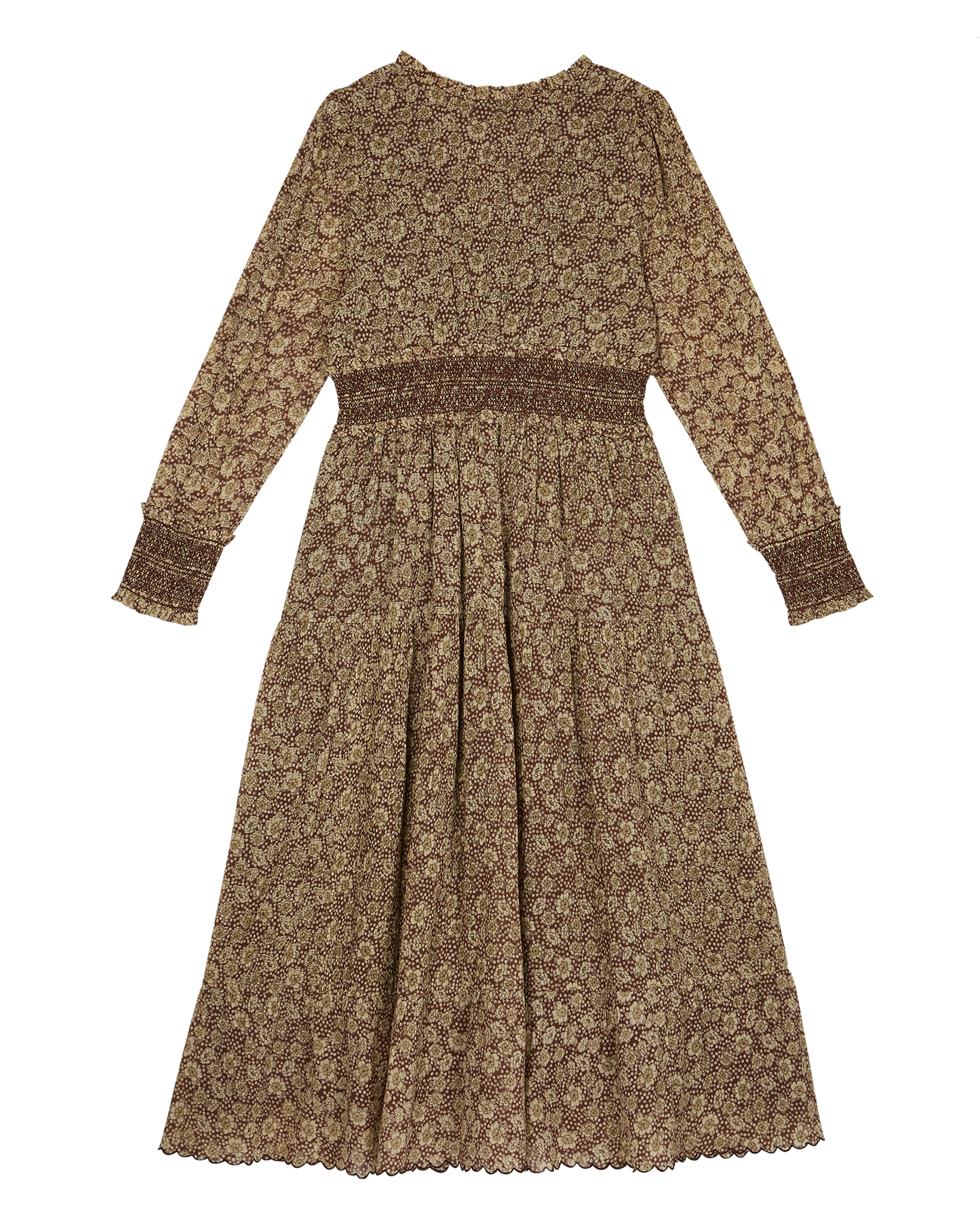 Robe longue coton floral seventies