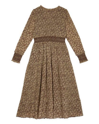 Robe longue coton floral seventies