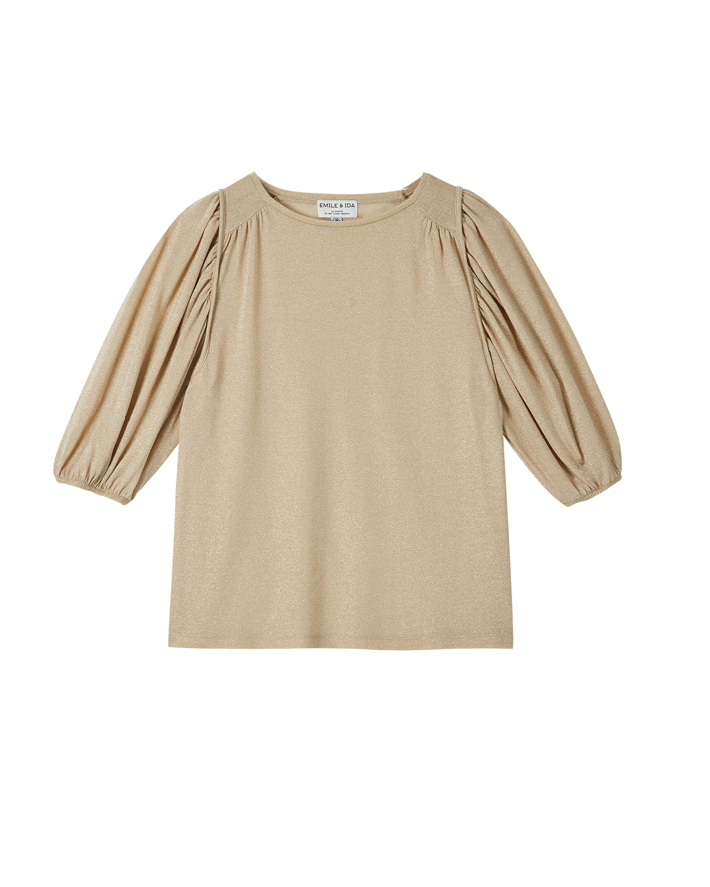 Tee-shirt lyocell et laine coquille pailleté