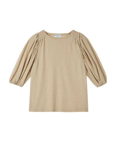 Tee-shirt lyocell et laine coquille pailleté