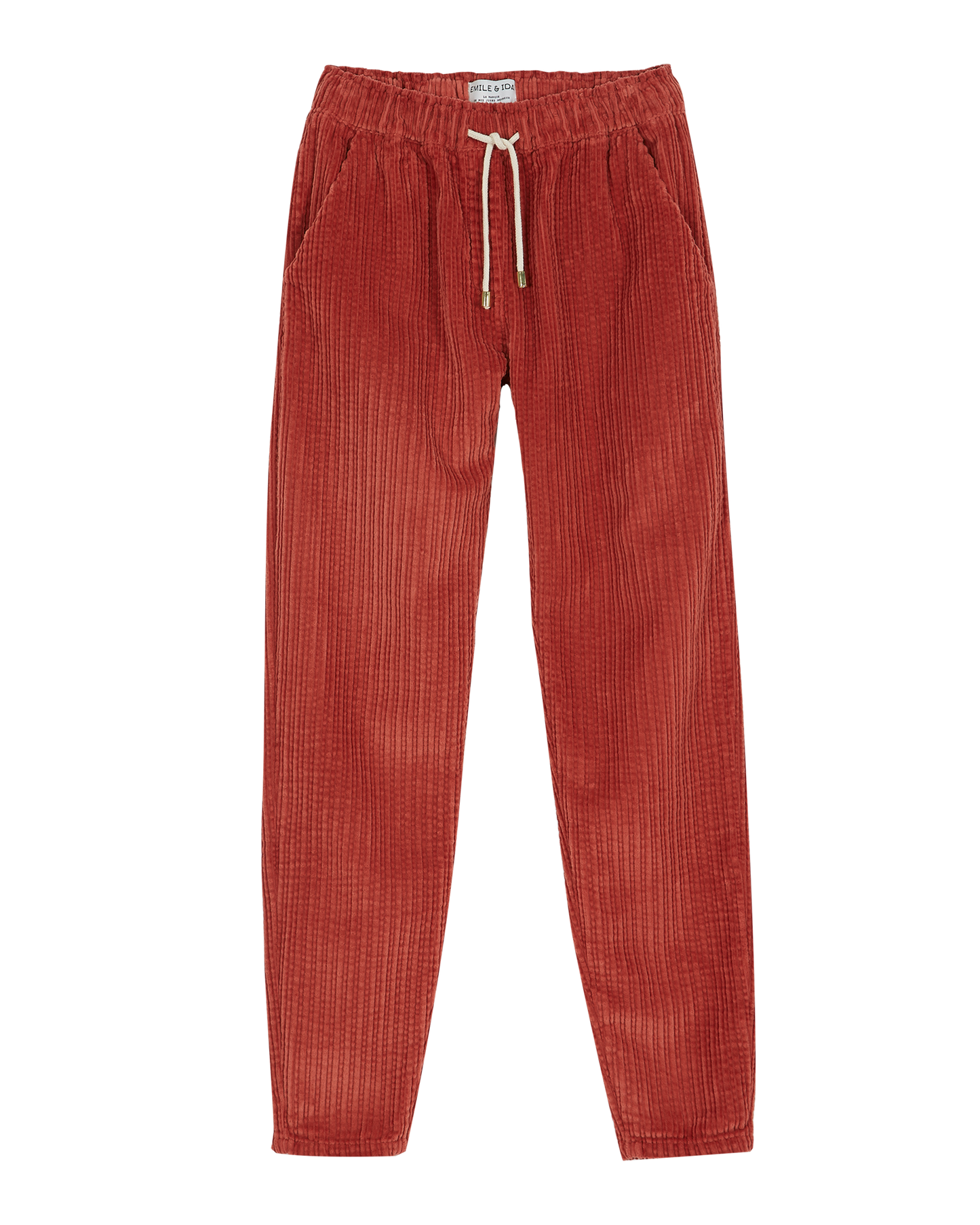 Pantalon velours de coton tomette