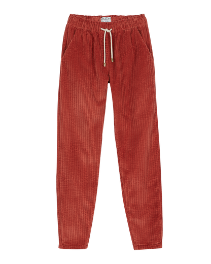Pantalon velours de coton tomette