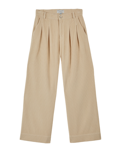 Pantalon palazzo velours brioche