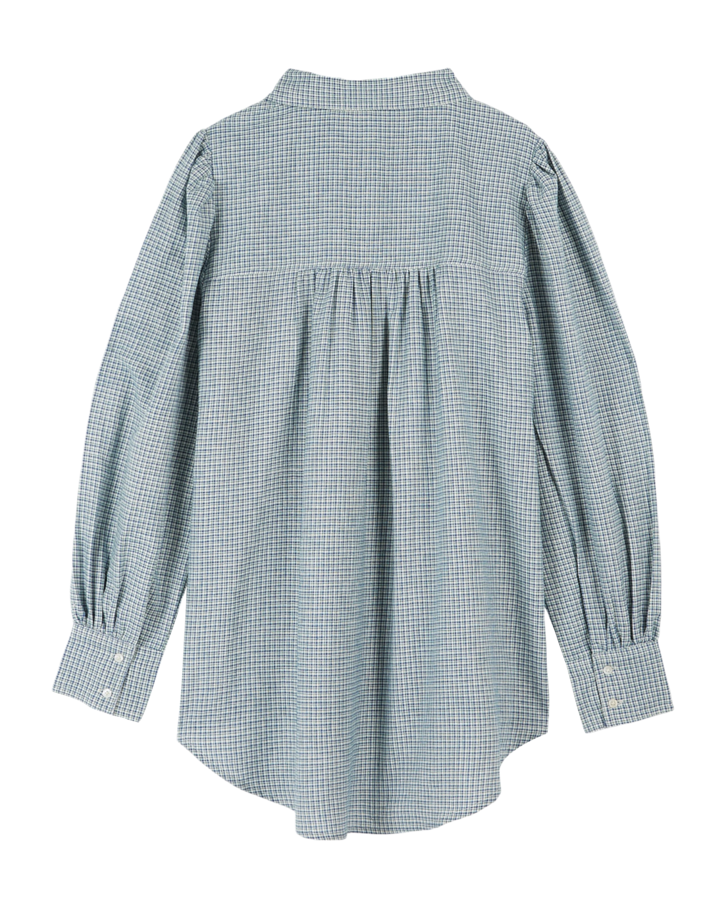 Chemise khadi écossais bleu et vert