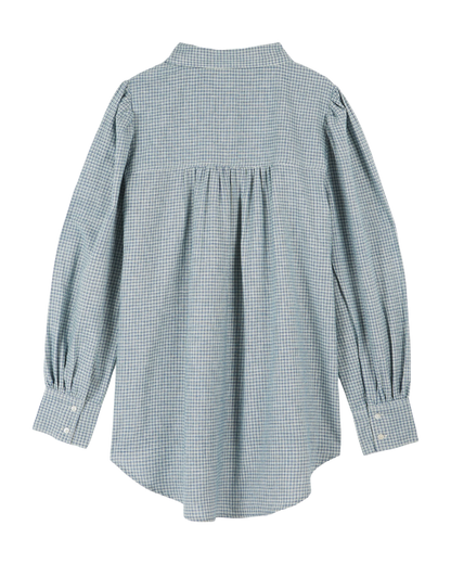 Chemise khadi écossais bleu et vert