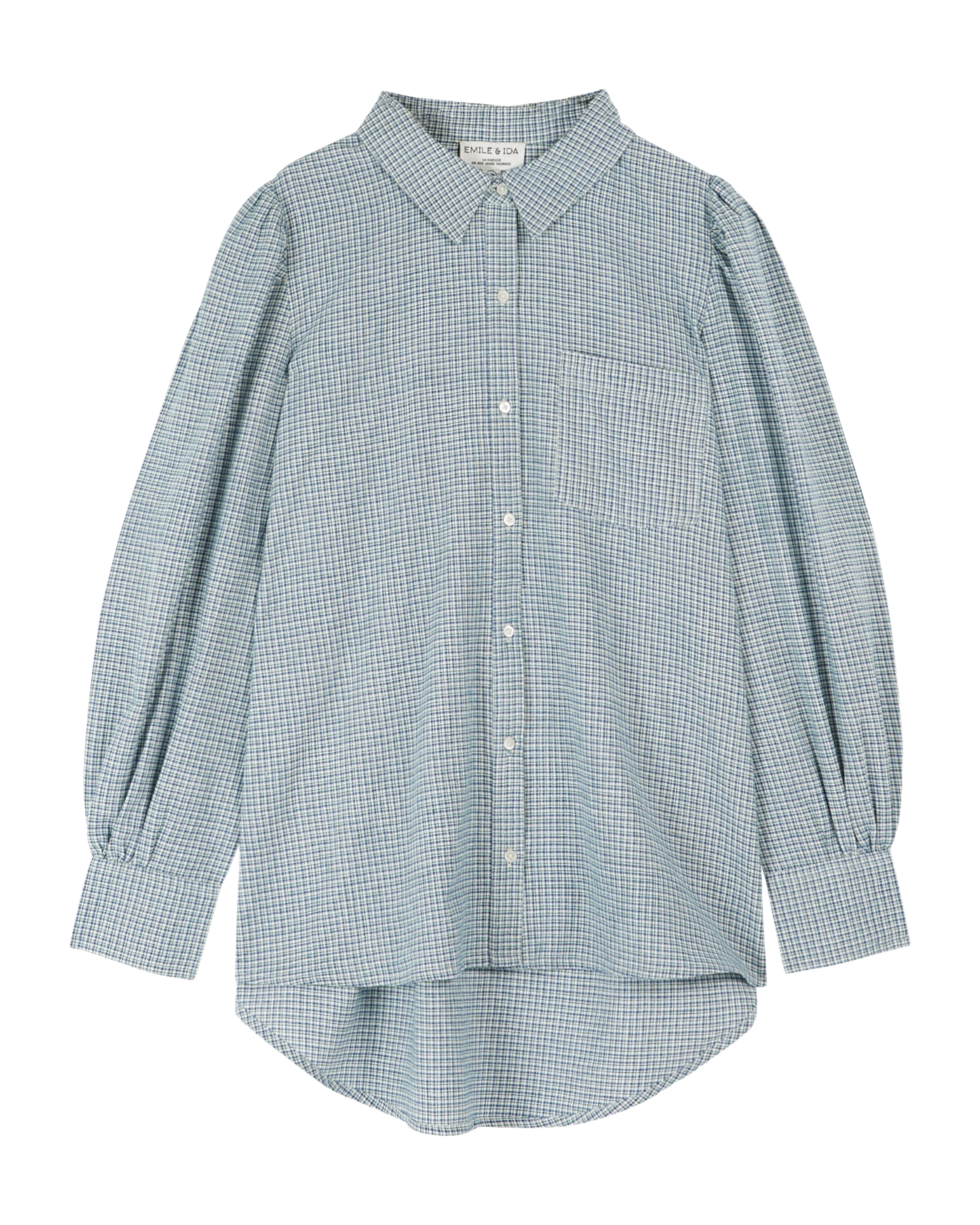 Chemise khadi écossais bleu et vert