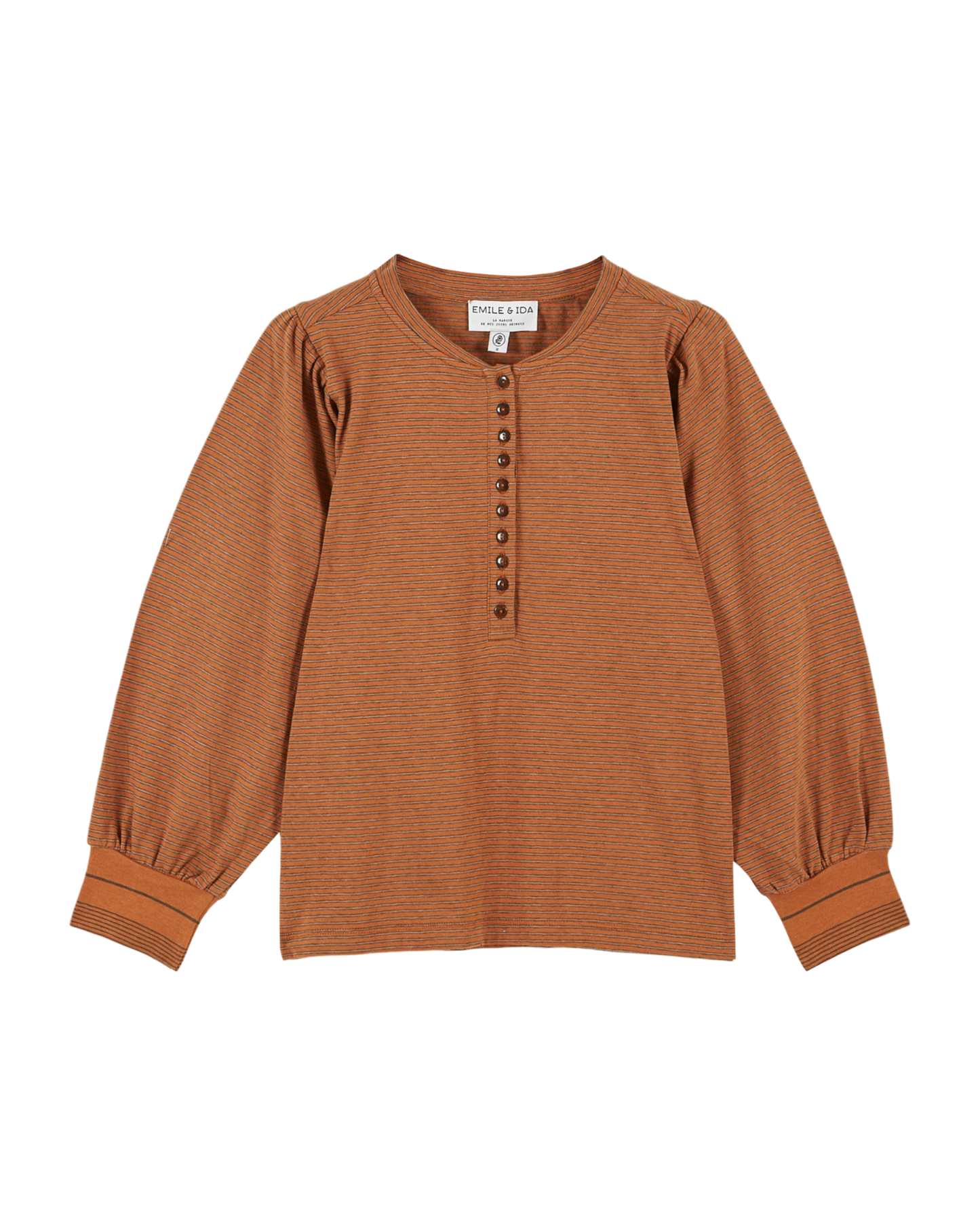 T-shirt rayures orange brun
