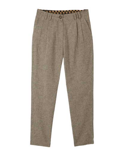 Pantalon carotte brun chiné